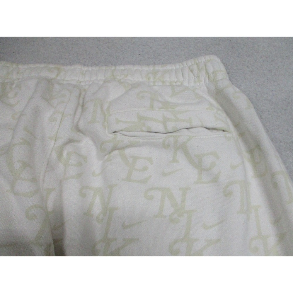 Nike Pants Mens Medium White Fleece Joggers Sweatpants‎ Monogram FZ2231-133 - Picture 11 of 11